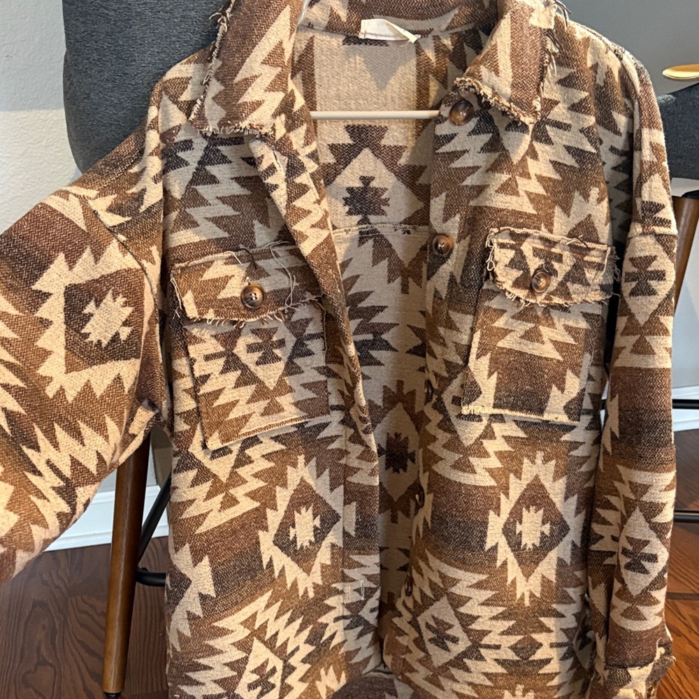 Brown Patterned Jacket/Shacket